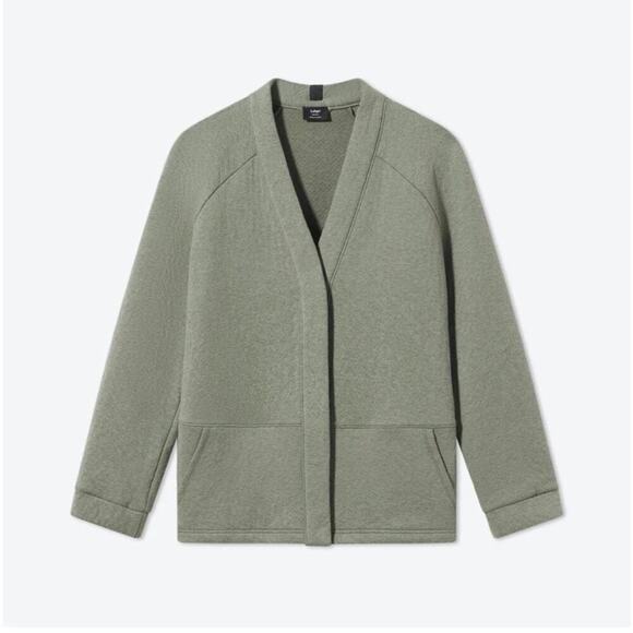 LUNYA LAHGO Restore Double Faced Cardigan Green Heathered Button Pockets XL NEW - Picture 4 of 7